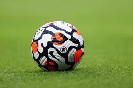 A Nike match ball on a Champions League pitch ahead of a UEFA club competition fixture.